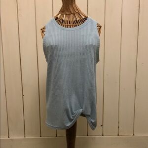 MIHOLL DUSTY BLUE KNIT SLEEVELESS TOP